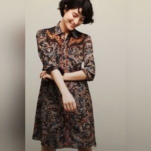 Anthropologie Holding Horses Western Shirt Dress